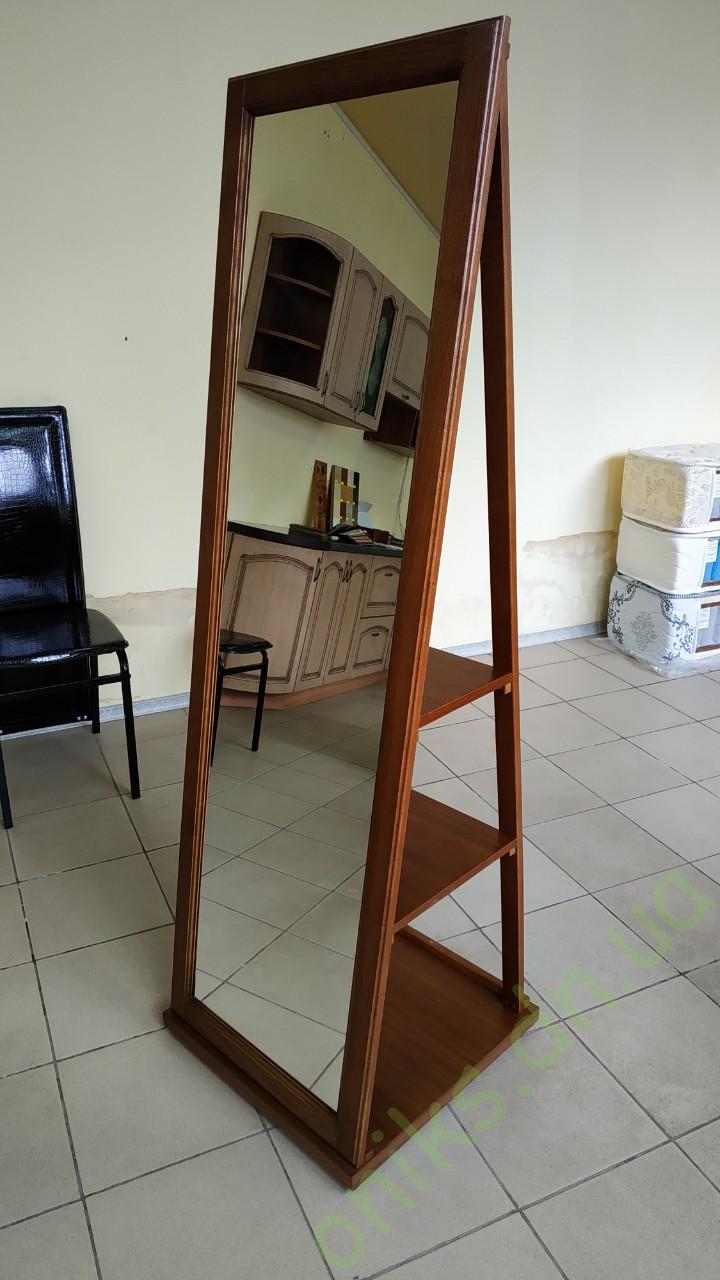 Купить напольное деревянное зеркало с полками в Донецке