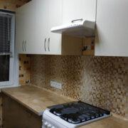 Купить кухню линейную с комбинированными фасадами в Донецке