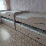 Купить кровать двухъярусную выкатную с выдвигающимися ящиками нижнего яруса в Донецке