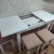 Купить раскладной обеденный стол для кухни с табуретами в Донецке
